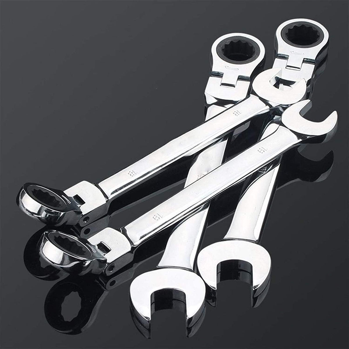 CHENTAOMAYAN Hardware Ratcheting Box Combination Wrenches Ratchet Head 72T Steel for Car Repair Ring Spanner one Set of Key Hand Tools Tool Kits (Color : 12pcs 8 19)