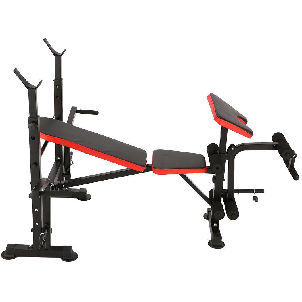 Adjustable Weight Bench with Barbell Rack Foldable Flat Bench Extension Weight Benches Workout