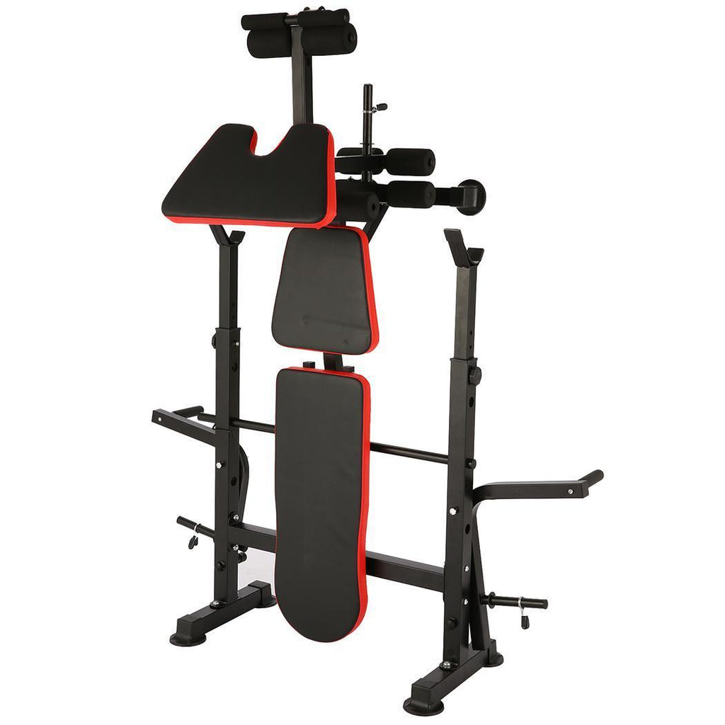 Foldable Adjustable Bench with Rack Leg Developer, Preacher Pad, Incline Decline Olympic Workout Bench Set