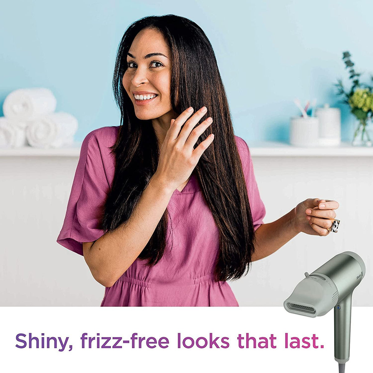 Shark HD112GNBRN HyperAIR Fast-Drying Hair Blow Dryer with IQ 2-in-1 Concentrator and Styling Attachments, Auto Presets, Rotatable Hot Air Brush, No Heat Damage, Ionic, Matcha