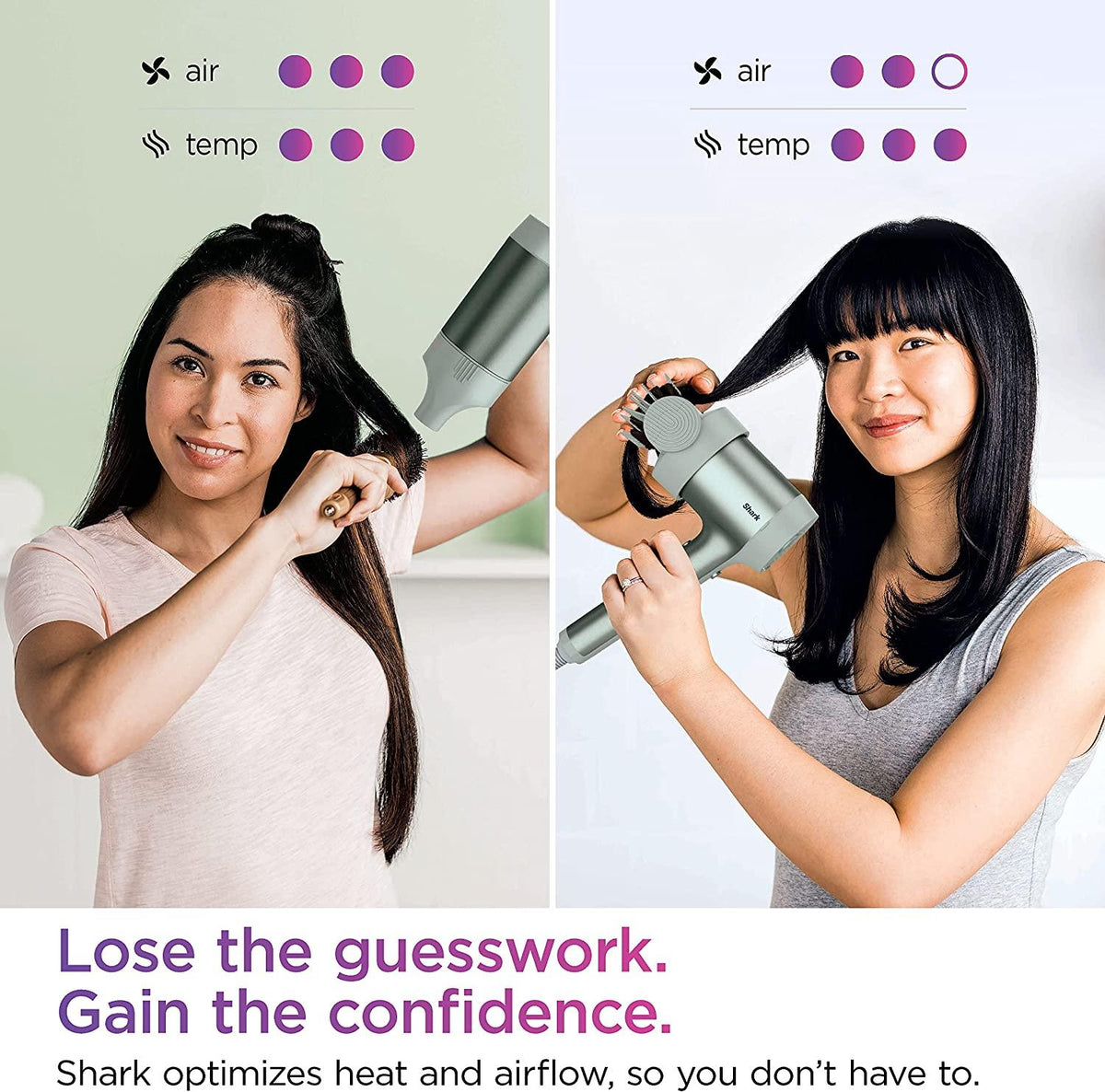 Shark HD112GNBRN HyperAIR Fast-Drying Hair Blow Dryer with IQ 2-in-1 Concentrator and Styling Attachments, Auto Presets, Rotatable Hot Air Brush, No Heat Damage, Ionic, Matcha