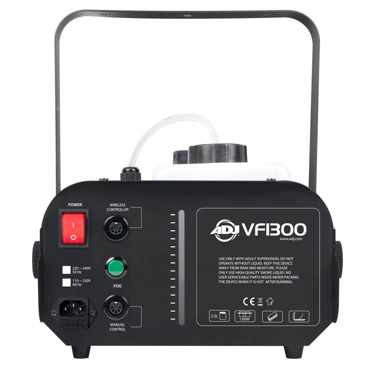 American DJ 1300 Watt 2.3 L Tank Mobile Fog Machine w/ Remote Controls (4 Pack)