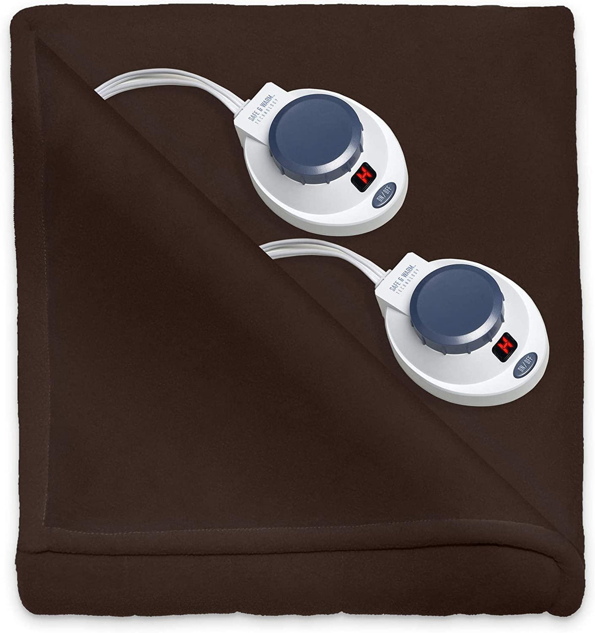 SoftHeat | Luxury Micro-Fleece Heated Electric Warming Blanket with Safe &amp; Warm Low-VoltaTechnology, Queen, Chocolate