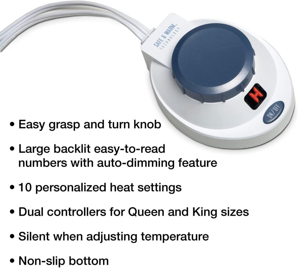 SoftHeat | Luxury Micro-Fleece Heated Electric Warming Blanket with Safe &amp; Warm Low-VoltaTechnology, Queen, Chocolate