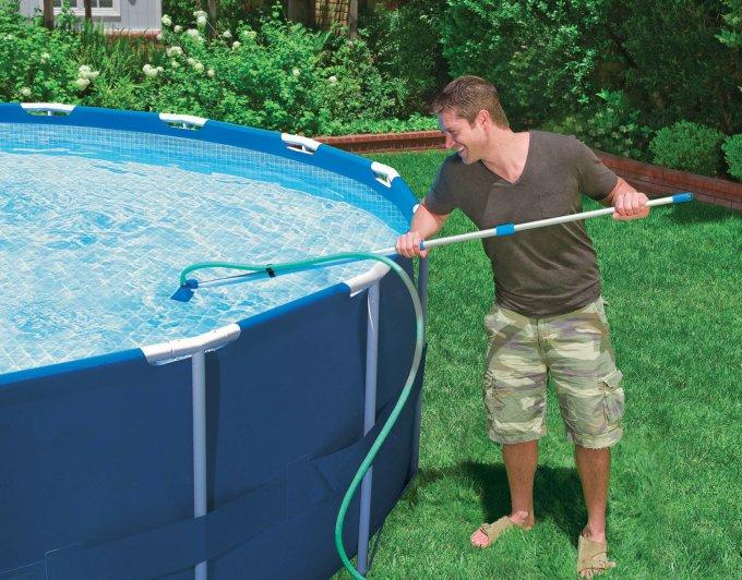 26711EH 12ft x 30in Prism Metal Frame Above Ground Swimming Pool with Filter Pump and Cleaning Maintenance Kit with