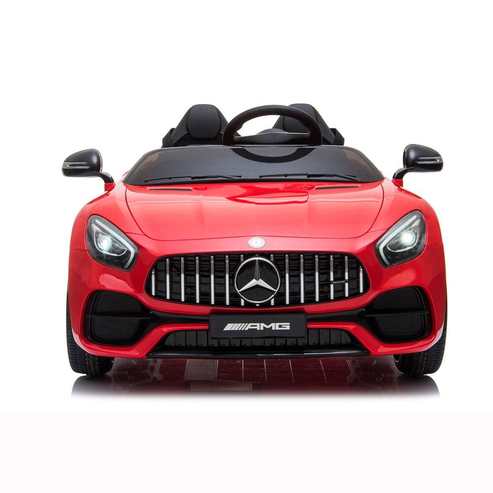 12V Kids Ride On Car Mercedes-Benz AMG GT Dual Motor Electric Cars Motorized Vehicles, Remote Control RC, -in LED Lights, Music, Horn, Spring Suspension-Red