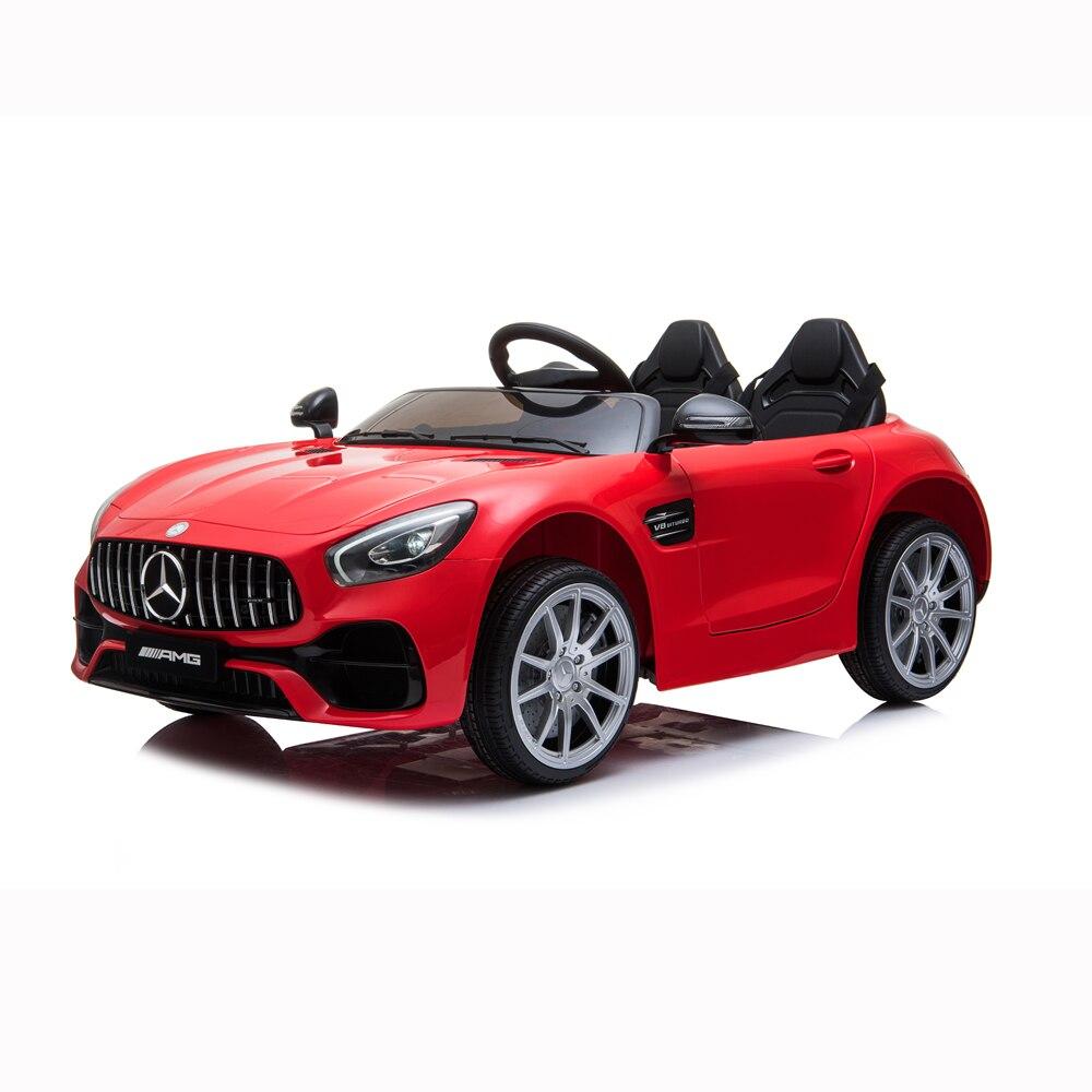 12V Kids Ride On Car Mercedes-Benz AMG GT Dual Motor Electric Cars Motorized Vehicles, Remote Control RC, -in LED Lights, Music, Horn, Spring Suspension-Red