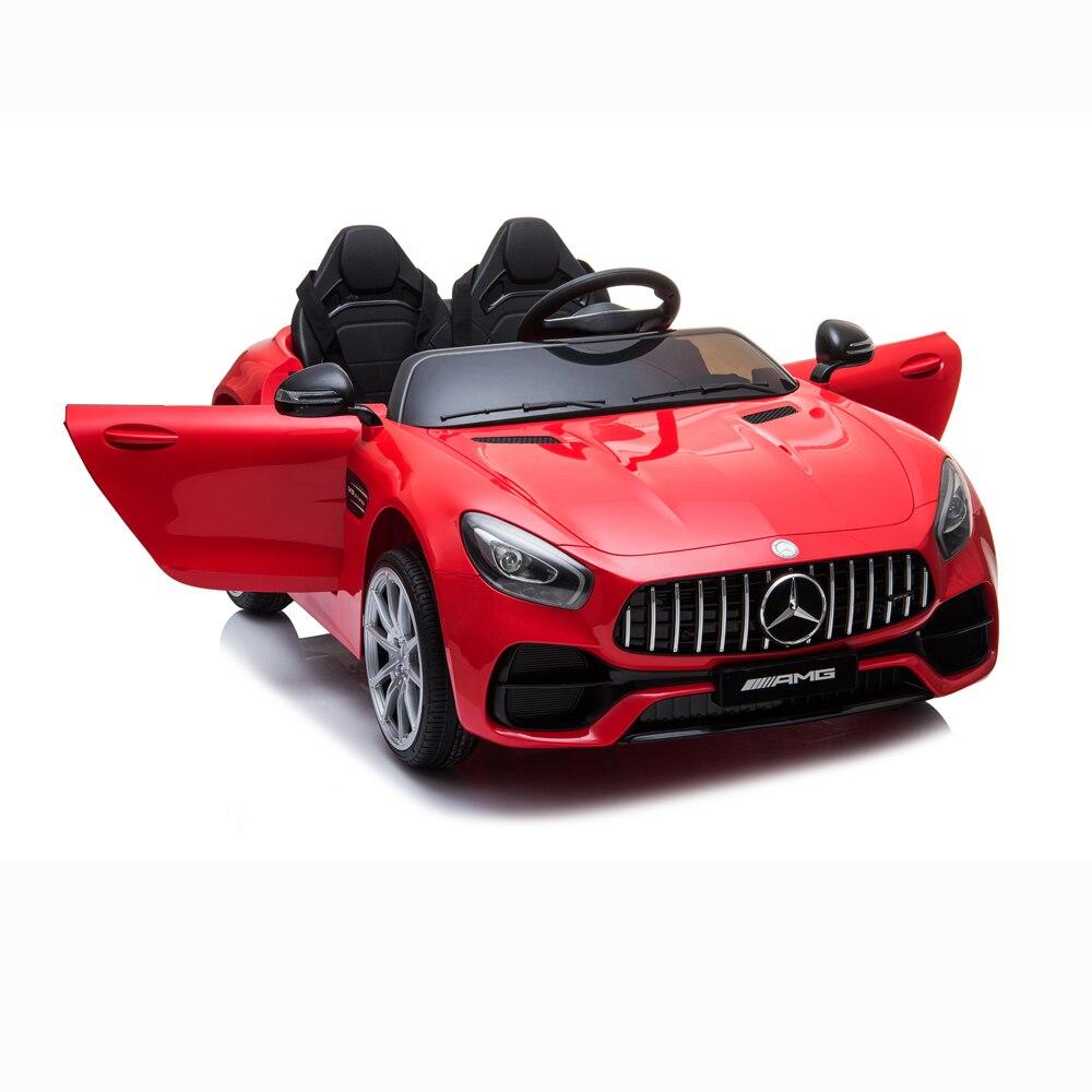 12V Kids Ride On Car Mercedes-Benz AMG GT Dual Motor Electric Cars Motorized Vehicles, Remote Control RC, -in LED Lights, Music, Horn, Spring Suspension-Red