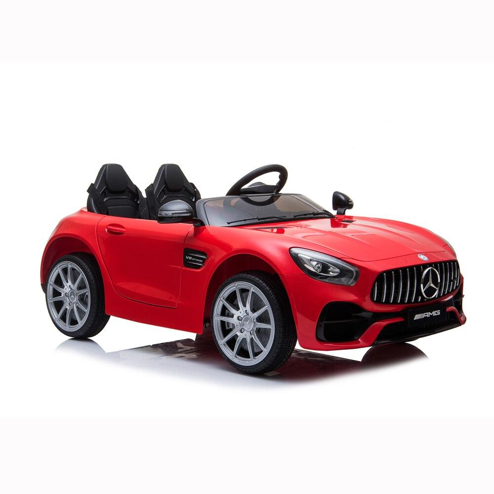 12V Kids Ride On Car Mercedes-Benz AMG GT Dual Motor Electric Cars Motorized Vehicles, Remote Control RC, -in LED Lights, Music, Horn, Spring Suspension-Red