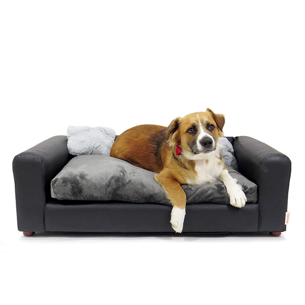 Moots Premium Leatherette Pets Sofa Charcoal, Large
