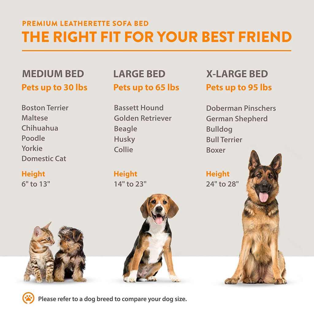 Moots Premium Leatherette Pets Sofa Charcoal, Large
