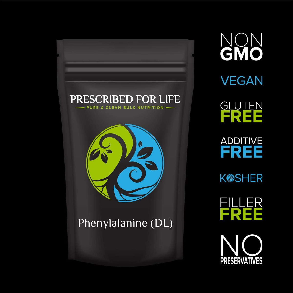 Prescribed for Life Phenylalanine (DL) - Crystalline Amino Acid Combination of D- & L-Phenylalanine, 10 kg