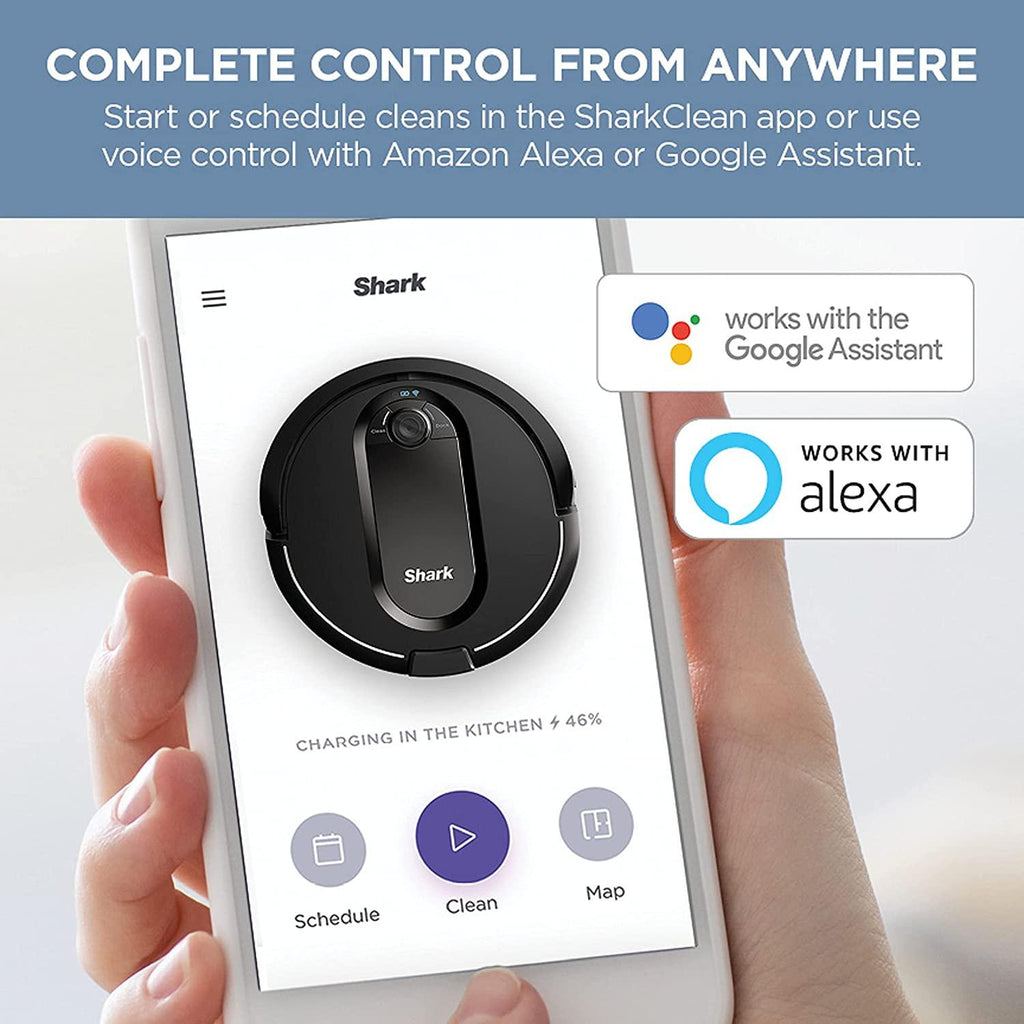 Shark IQ Robot Vacuum AV1002AE with XL Self-Empty Base, Self-Cleaning Brushroll, Advanced Navigation, Wi-Fi, Compatible with Alexa, 2nd Generation