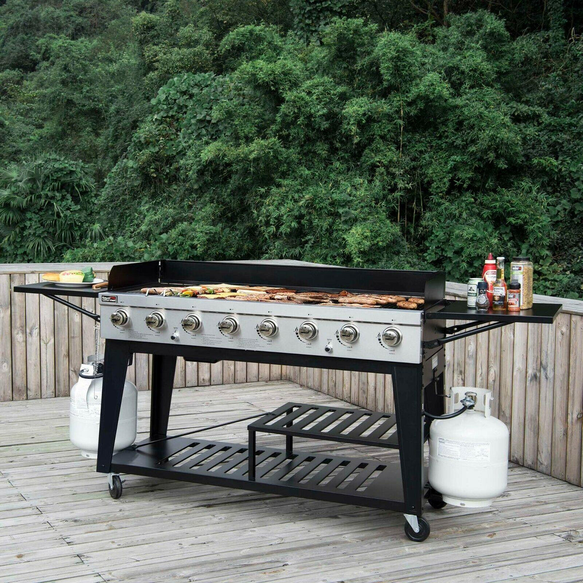 8-Burner LarEvent Propane Gas Grill Griddle Outdoor BBQ GB8000