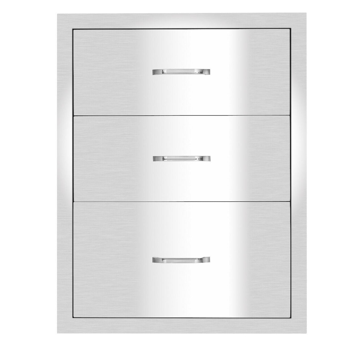 Stainless Steel BBQ Drawers Triple Storage Drawer for BBQ Patio Grill Station US