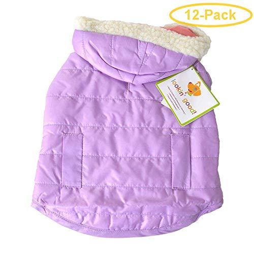 Fashion Pet Lookin Good Reversible Puffy Dog Coat - Lilac Small - (Fits 10"-14" Neck to Tail) - Pack of 12