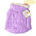 Fashion Pet Lookin Good Reversible Puffy Dog Coat - Lilac Small - (Fits 10"-14" Neck to Tail) - Pack of 12
