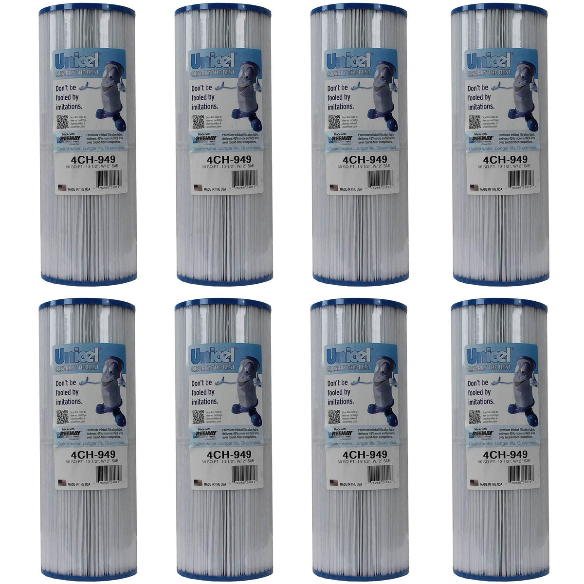 unicel 4ch-949 swimming pool spa replacement filter cartridge 50 sq ft (8 pack)