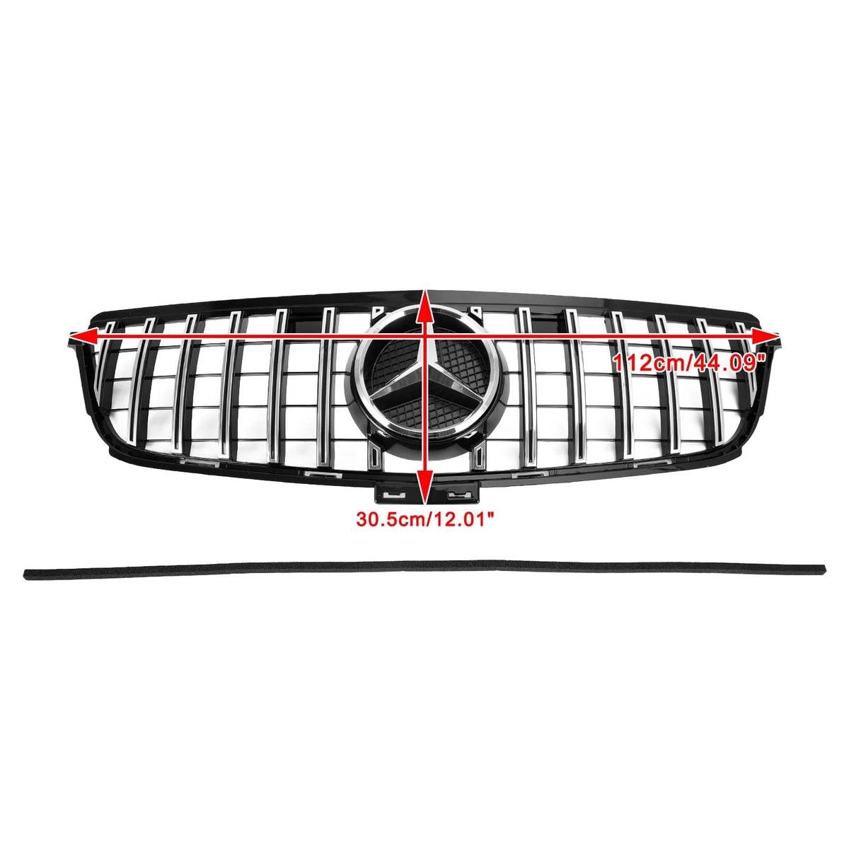 2012-2015 Benz W166 ML-Class ML300 ML320 ML350 ML400 GTR Style Chrome Black Front Grille Grill Generic