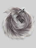 DOMINIX Deluxe Stainless Steel Small Faux Silver Fox Tail Butt Plug, Silver