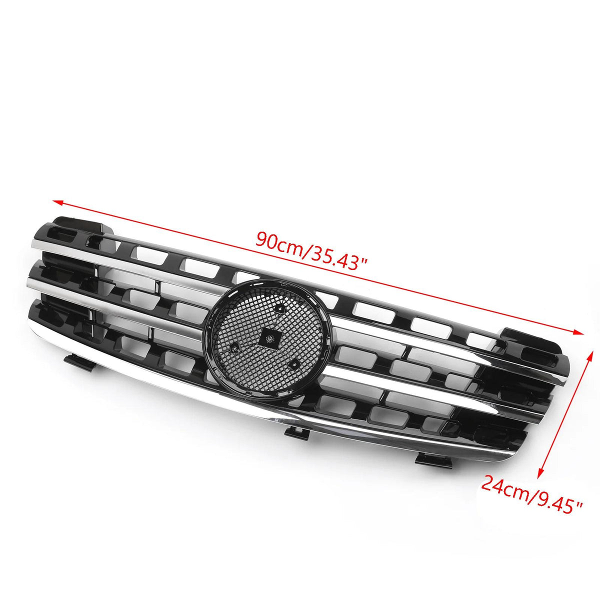 2005-2008 Benz W164 ML M-CLASS Black Front Grille with Chrome Fin With Logo Generic