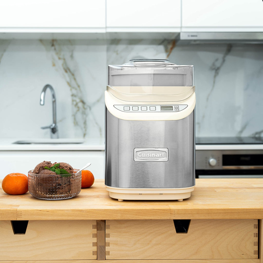 ICE-70CRM 2-Quart Cool Creations Ice Cream, Frozen Yogurt, Gelato and Sorbet Maker, LCD Screen with Countdown Timer, Makes Frozen Treats in 20-Minutes or Less, Cream