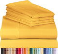 LuxClub 6 PC Full Size Sheet Set Bamboo Sheets Deep Pockets 18" Eco Friendly Wrinkle Free Cooling Sheets Machine Washable Hotel Bedding Silky Soft - Medallion Gold Full