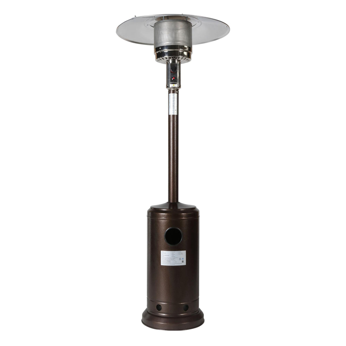 46000 BTU Mushroom Outdoor Patio Heater,Hammered Bronze powder coated Iron,with Two Smooth-rolling Wheels,,with Hose Set,with Black Cover