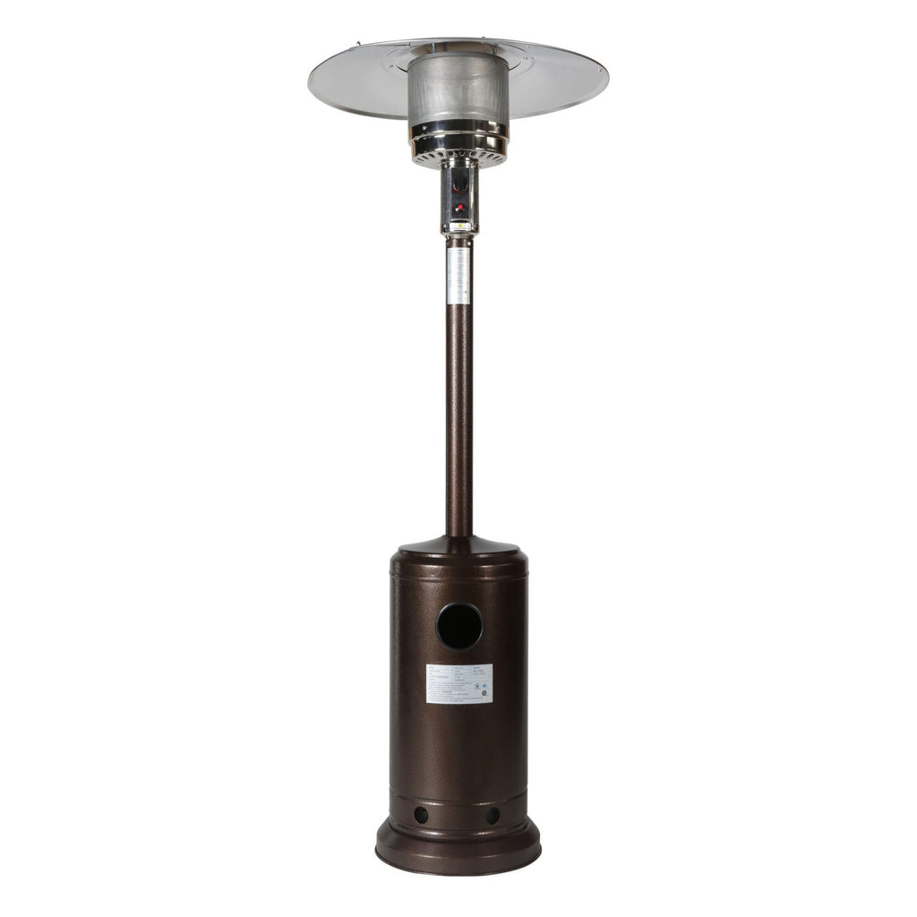 moonbody Outdoor Patio Propane with Portable Wheels 47,000 BTU 88 inch Standing Gas Outside Stainless Steel Commercial &amp; Residential Hammered Black for Party Restaurant Garden Yard-Smocha