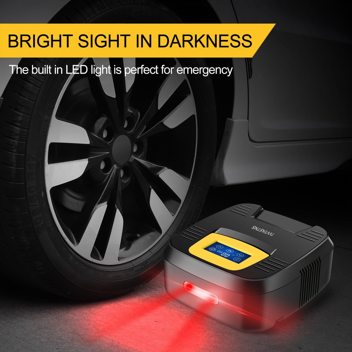 Air Compressor Tire Inflator, PortableI Auto Air Pump, Touchscreen And Emergency LED Light Inflator For Car Tire, Bicycle, Basketball And Others
