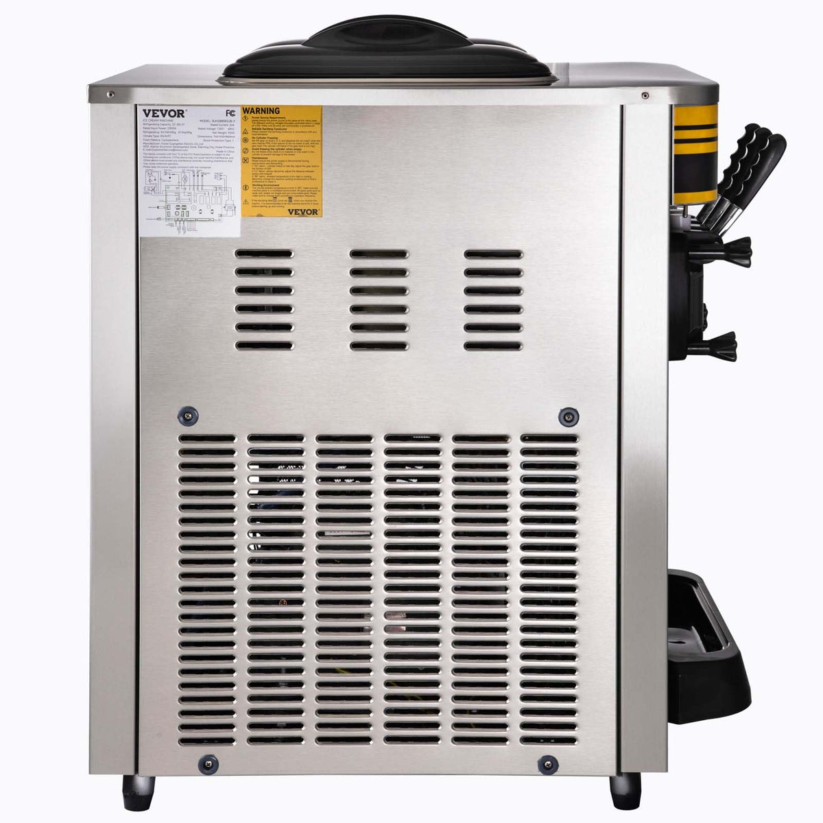Commercial Ice Cream Maker, 22-30L/H Yield, Countertop Soft Serve Machine with 2x6L Hopper 2L Cylinder LCD Panel Puffing ShortaAlarm, Frozen Yogurt Maker for Restaurant Snack Bar