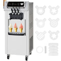 Commercial 2+1 Flavor Soft Ice Cream Machine, 5.8 to 8 gal Per Hour Soft Serve, 2200W  Steel Vertical Ice Cream Maker with Self-Cleaning, High Productivity, Perfect for Home and Snack Bar