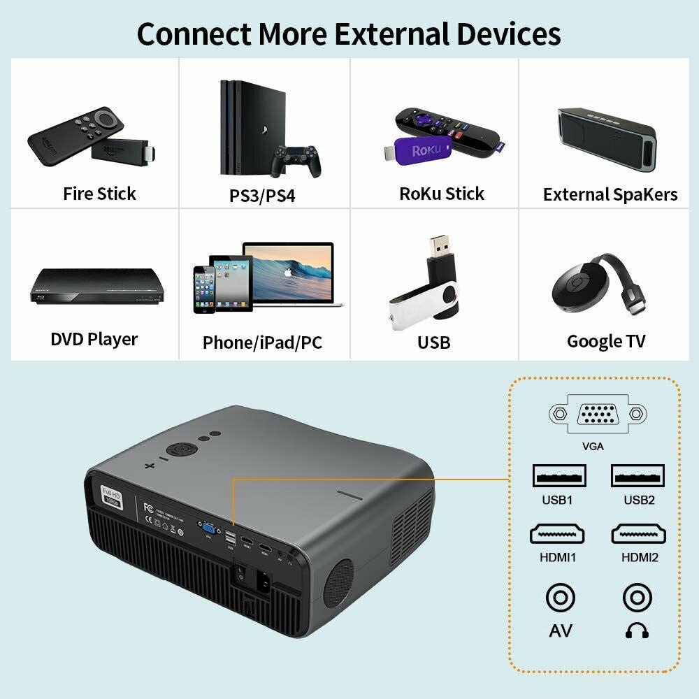 eug 5g wifi projector native 1080p projector 4k home theater hdmi bt airplay tv
