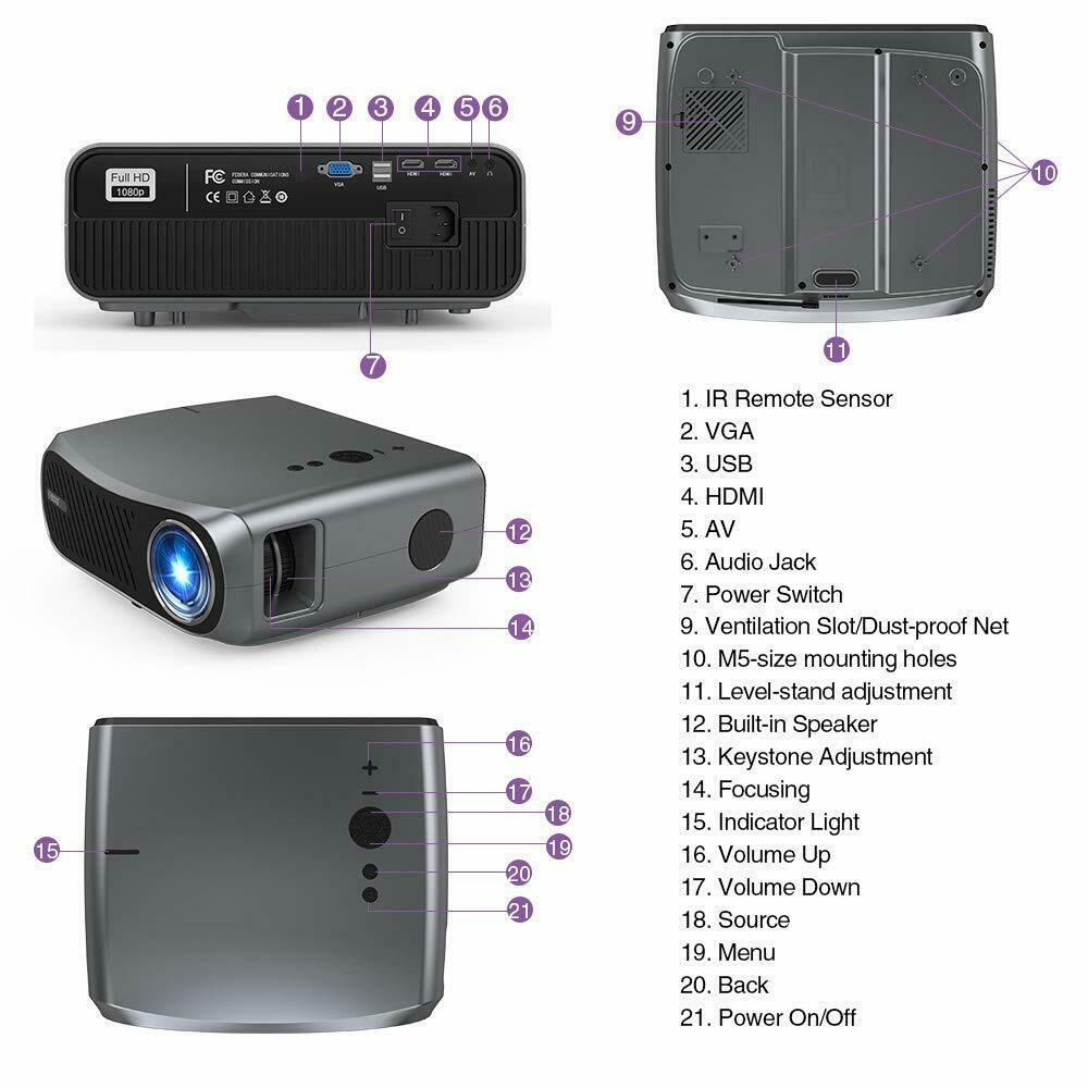 native 1080p bt 4.2 android projector 5g wifi airplay 4k daytime home theater tv