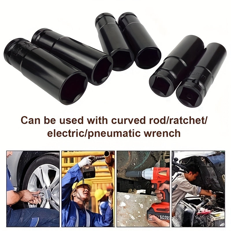 10pcs 1/2" Deep Wall Impact Socket Set Car Repair Tool Kit
