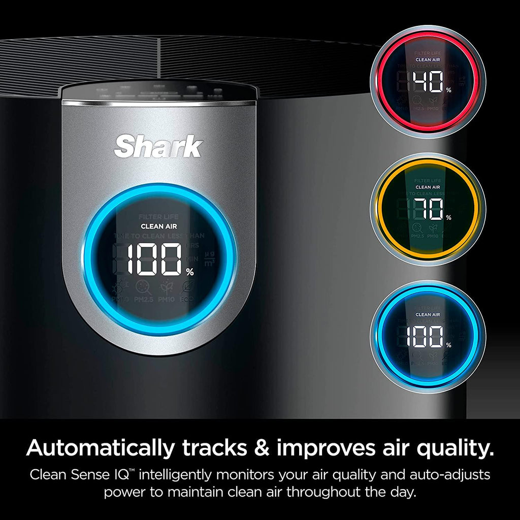 Shark HP202 Air Purifier MAX with True HEPA, Microban Antimicrobial Protection, Cleans up to 1200 Sq. Ft and 99.98% of particles, dust, allergens, viruses, smoke, 0.1–0.2 microns, Odor Lock, Grey