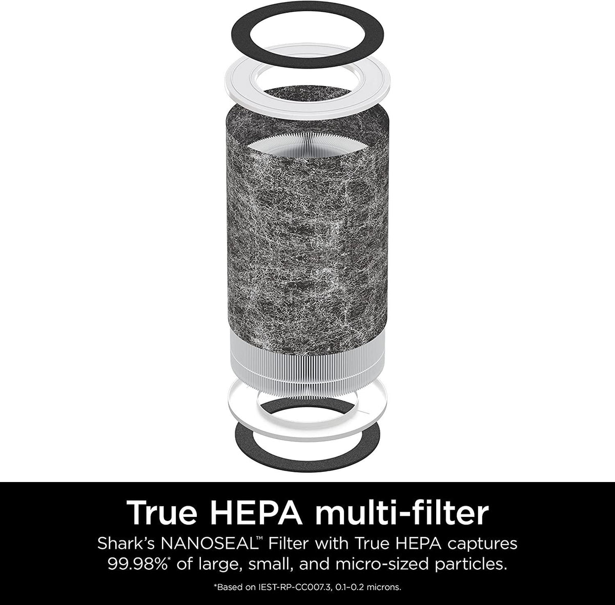Shark HP202 Air Purifier MAX with True HEPA, Microban Antimicrobial Protection, Cleans up to 1200 Sq. Ft and 99.98% of particles, dust, allergens, viruses, smoke, 0.1–0.2 microns, Odor Lock, Grey