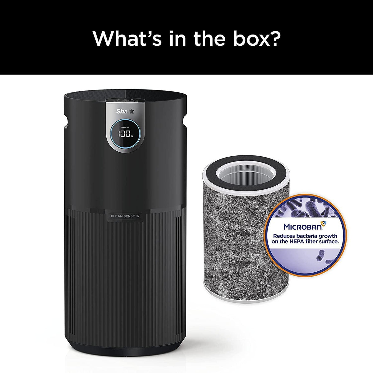Shark HP202 Air Purifier MAX with True HEPA, Microban Antimicrobial Protection, Cleans up to 1200 Sq. Ft and 99.98% of particles, dust, allergens, viruses, smoke, 0.1–0.2 microns, Odor Lock, Grey