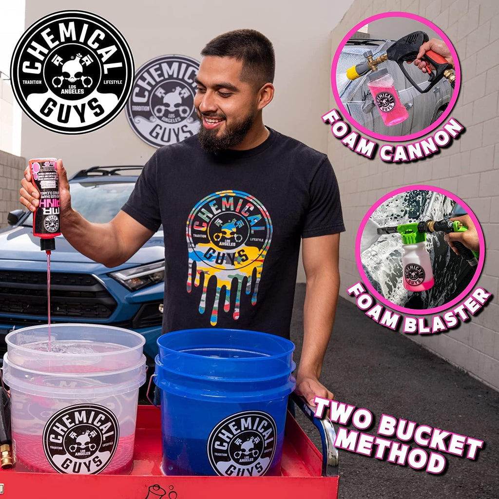 Chemical Guys CWS_402_64QDSW Car Wash &amp; Quick Detailer Bundle - Mr. Pink Foaming Car Wash Soap, 64 fl oz (Half Gallon) + Speed Wipe Sprayable Gloss &amp; Quick Detailer, 16 fl oz (2 Items)