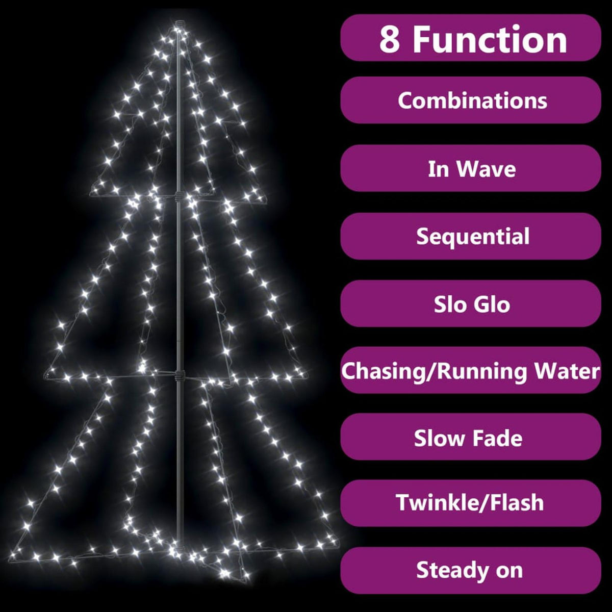 Eccomum Christmas Cone Tree 200 LEDs Indoor and Outdoor 38.6"x59.1"