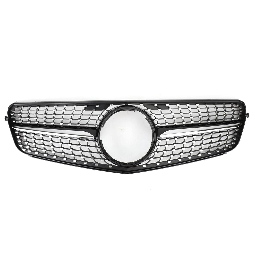 2008-2014 Benz W204 C200 C300 Diamond Black Chrome Front Grille Grill Generic