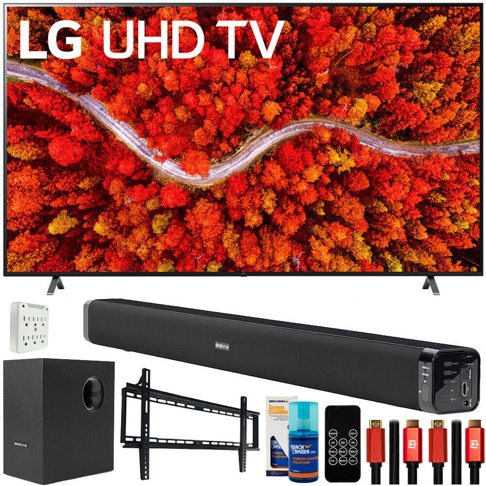 lg 86" ai thinq 4k uhd smart tv 2024 w/ deco gear home theater bundle
