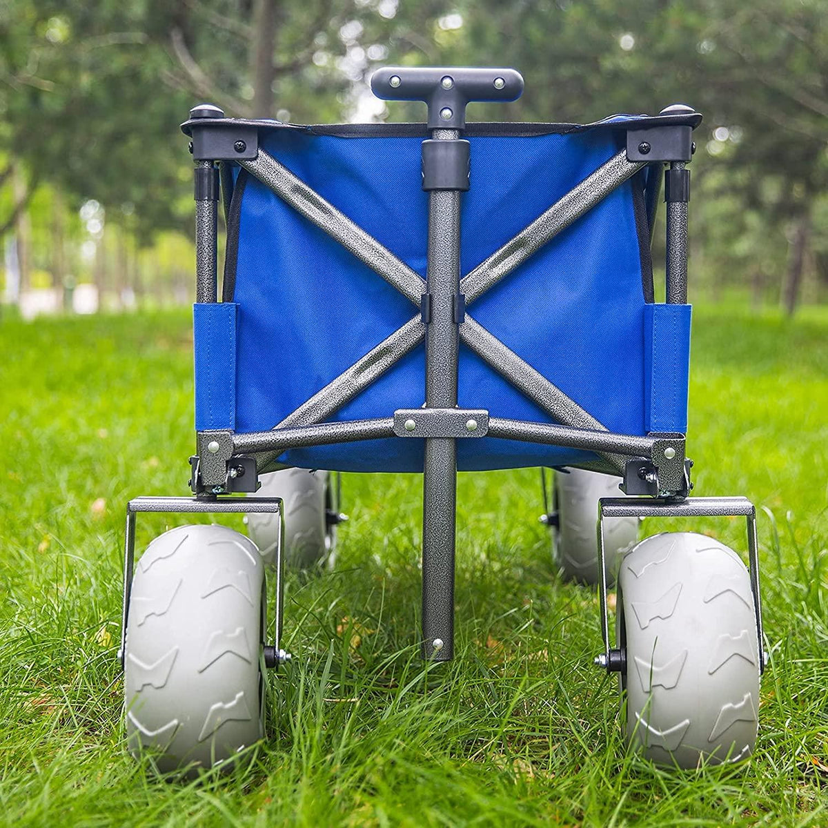 sorin outdoor heavy duty collapsible foldable beach cart with balloon wheels for sand garden wagon camping beach wagon with balloon tires cart for beach with big wheels inflatable tires