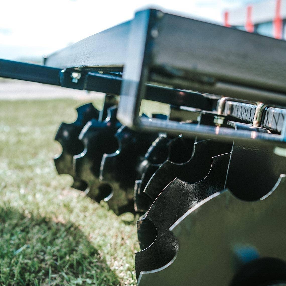 titan distributors inc. 4-ft notched disc harrow attachment pull behind for atv and utv 2-in towball hitch