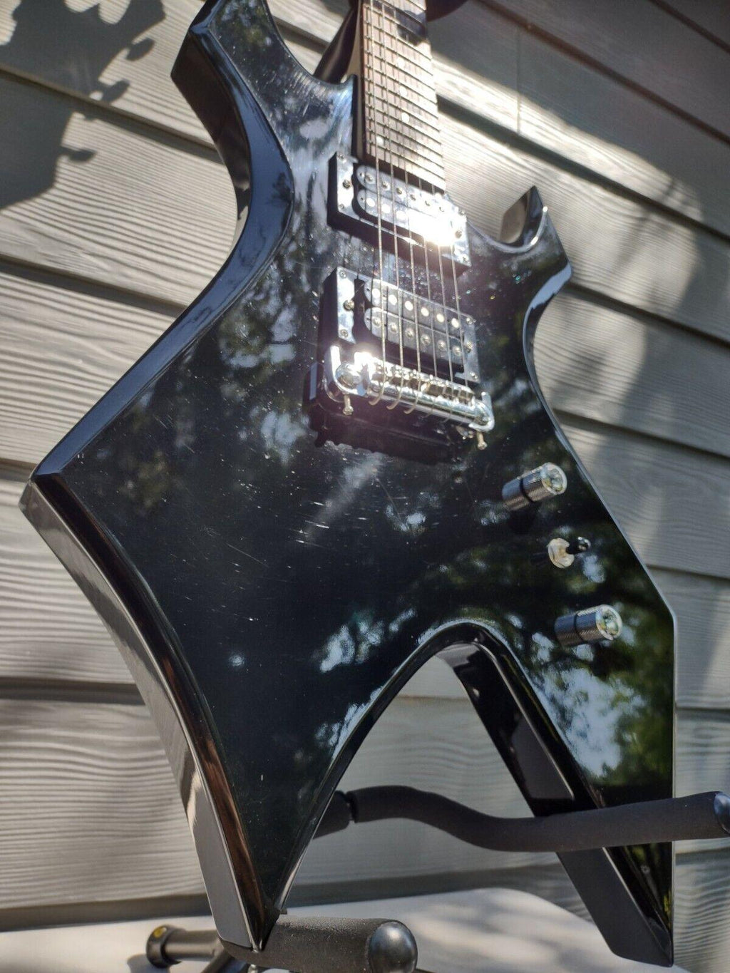 bc rich warlock electric guitar wgbk 2002 very good |  metal monster w/ gig bag