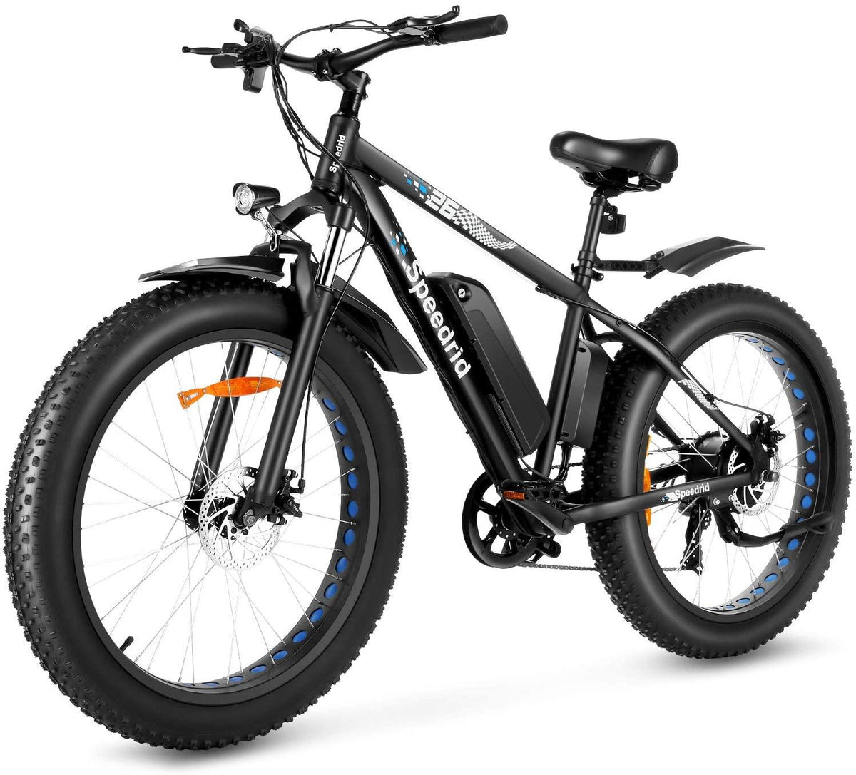 speedrid electric bike 48v 500w fat tire electric bike snow bike 26" 4.0, 48v 10ah removable battery and professional 7 speed