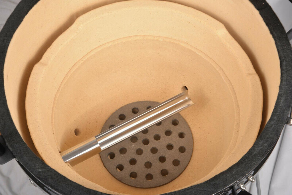 YNNI KAMADO Sizes 13" to 25.2" 13 Colours with Chip Feeder Option Ceramic BBQ