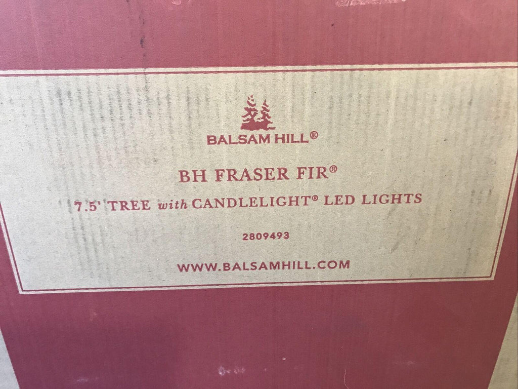 Open Box Balsam Hill Fraser Fir 7.5' Tree with Candlelight LED Lights Christmas