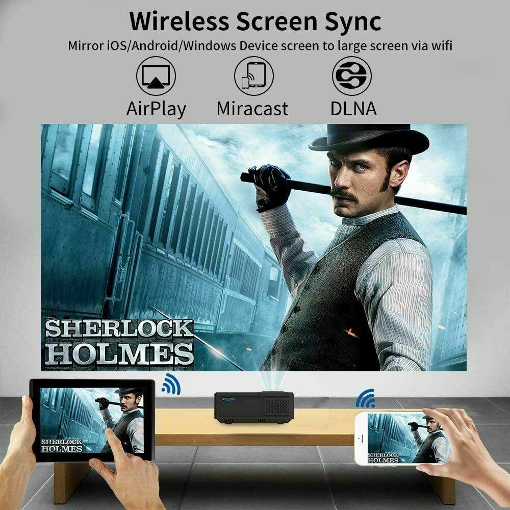 full hd led projector wireless blue-tooth android 1080p video hdmi office ppt tv