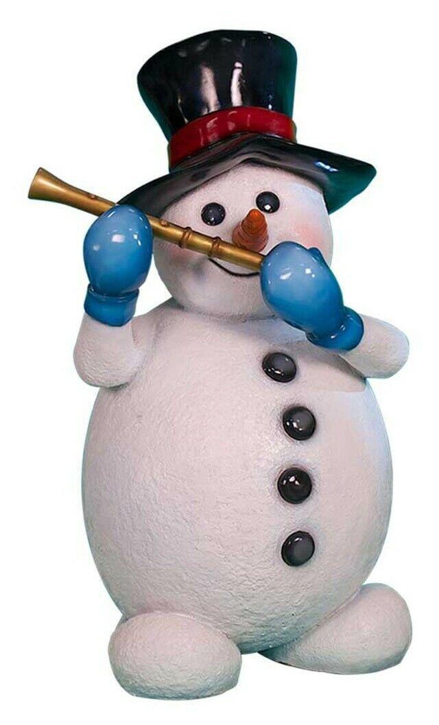 Christmas Decor -Snowman with flute Statue